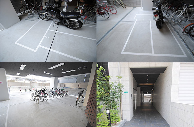 屋内バイク駐車場写真